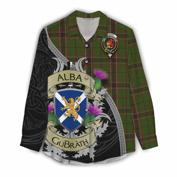 Murphy Tartan Family Crest Women's Casual Shirt Lion Rampant Royal Thistle Shield Celtic Inspired Female - Tartan Vibes Clothing