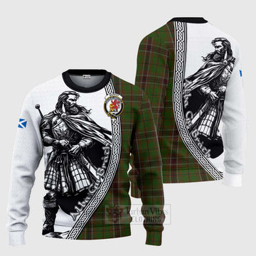 Murphy Tartan Clan Crest Knitted Sweater with Highlander Warrior Celtic Style Unisex - Tartan Vibes Clothing
