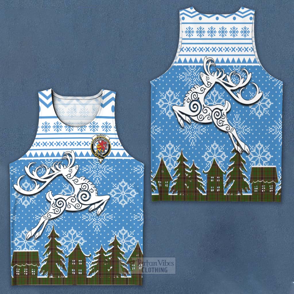 Murphy Clan Christmas Men's Tank Top Celtic Reindeer Style Men - Tartan Vibes Clothing