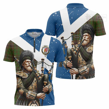 Murphy Tartan Zipper Polo Shirt with Family Crest Scottish Bagpiper Vibes Unisex - Tartan Vibes Clothing