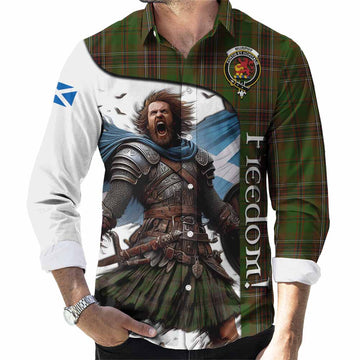 Tartan Vibes Clothing Murphy Crest Tartan Long Sleeve Button Shirt Inspired by the Freedom of Scottish Warrior