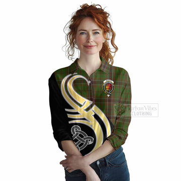 Murphy Tartan Women's Casual Shirt with Family Crest and Celtic Symbol Style Female - Tartan Vibes Clothing