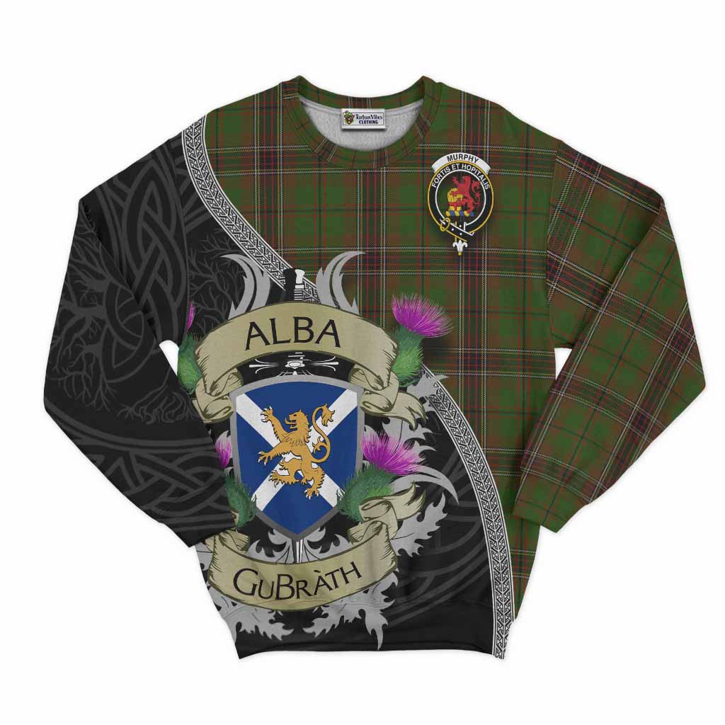 Murphy Tartan Family Crest Sweatshirt Lion Rampant Royal Thistle Shield Celtic Inspired Unisex - Tartan Vibes Clothing