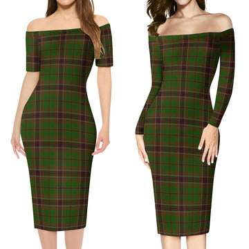 Murphy Tartan Off Shoulder Lady Dress Women's Dress - Tartan Vibes Clothing