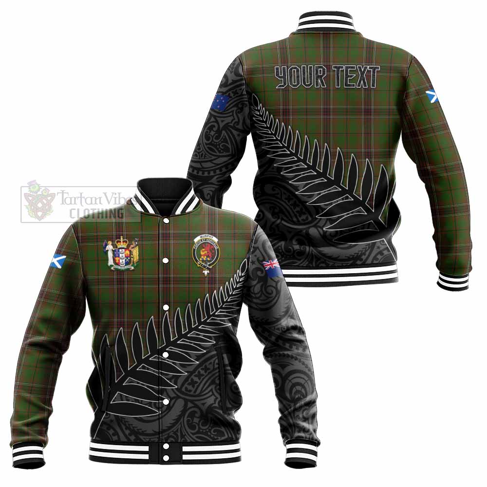 Murphy Crest Tartan Baseball Jacket with New Zealand Silver Fern Half Style Unisex - Tartan Vibes Clothing