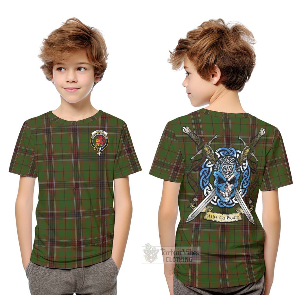 Murphy Tartan Kid T-Shirt with Family Crest Celtic Skull Style Youth XL Size14 - Tartan Vibes Clothing