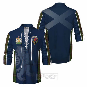 Murphy Tartan Ghillie Kilt Shirt with Family Crest and Lion Rampant Vibes Sport Style Men - Tartan Vibes Clothing