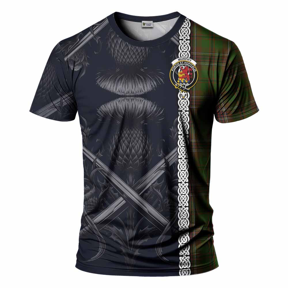 Murphy Tartan T-Shirt with Family Crest Cross Sword Thistle Celtic Vibes Kid's Shirt - Tartan Vibes Clothing