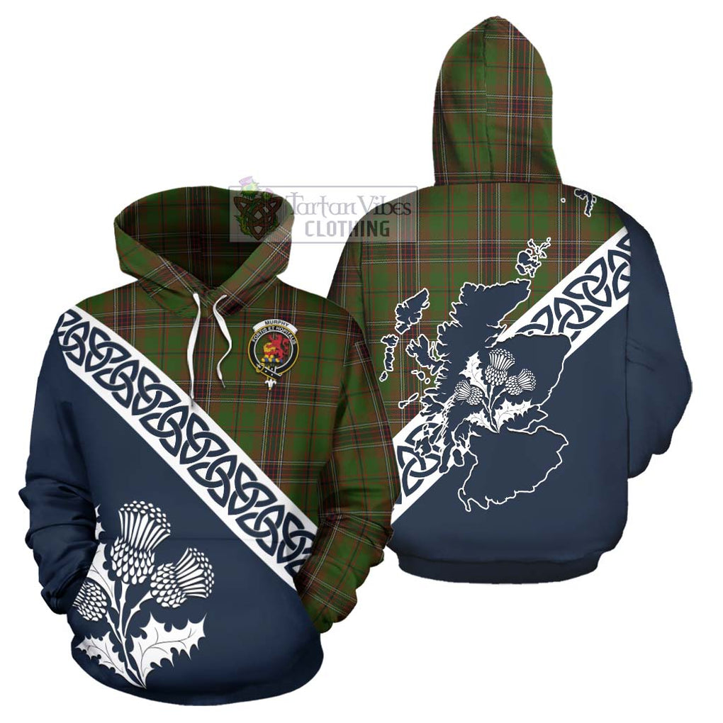 Murphy Tartan Hoodie Featuring Thistle and Scotland Map Zip Hoodie - Tartan Vibes Clothing