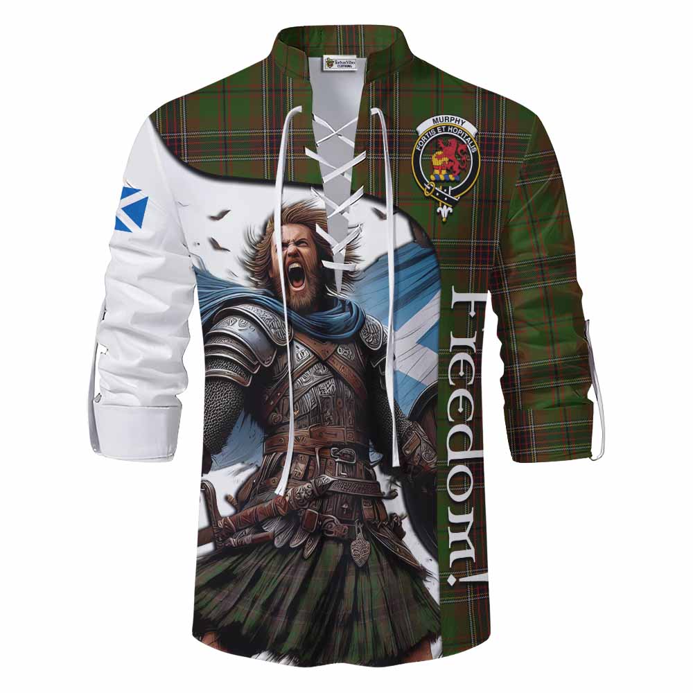 Tartan Vibes Clothing Murphy Crest Tartan Ghillie Kilt Shirt Inspired by the Freedom of Scottish Warrior