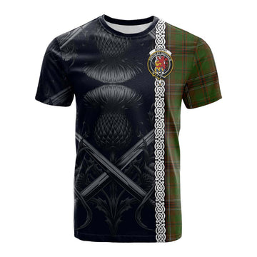 Tartan Vibes Clothing Murphy Tartan Cotton T-shirt with Family Crest Cross Sword Thistle Celtic Vibes