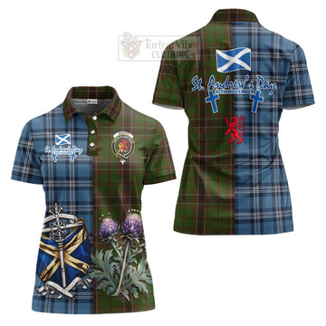 Murphy Tartan Women's Polo Shirt Happy St. Andrew's Day Half Tartan Style Women - Tartan Vibes Clothing