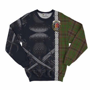 Murphy Tartan Sweatshirt with Family Crest Cross Sword Thistle Celtic Vibes Unisex - Tartan Vibes Clothing