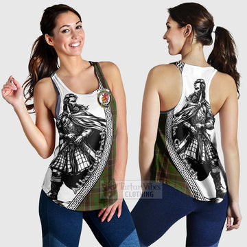 Murphy Tartan Clan Crest Women's Racerback Tanks with Highlander Warrior Celtic Style 4XL - Tartan Vibes Clothing