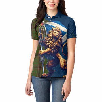 Murphy Tartan Family Crest Women's Polo Shirt with Scottish Majestic Lion Women - Tartan Vibes Clothing