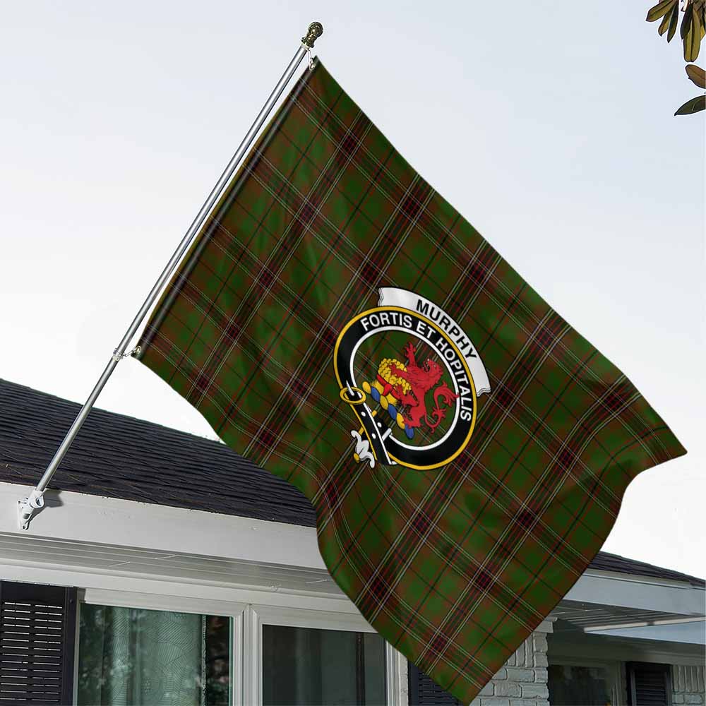 Tartan Vibes Clothing Murphy Tartan House Flag with Family Crest