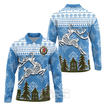 Murphy Clan Christmas Long Sleeve Polo Shirt Celtic Reindeer Style Unisex - Tartan Vibes Clothing