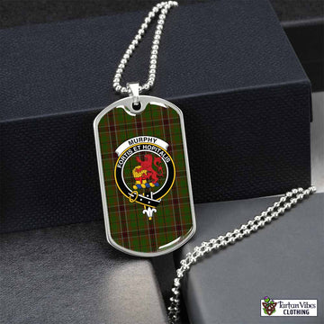 Tartan Vibes Clothing Murphy Tartan Dog Tag Necklace with Family Crest