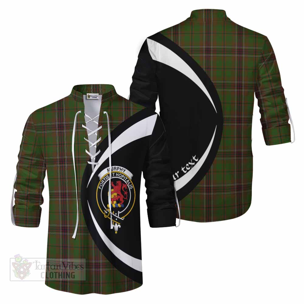 Murphy Tartan Ghillie Kilt Shirt with Family Crest Circle Style Men - Tartan Vibes Clothing