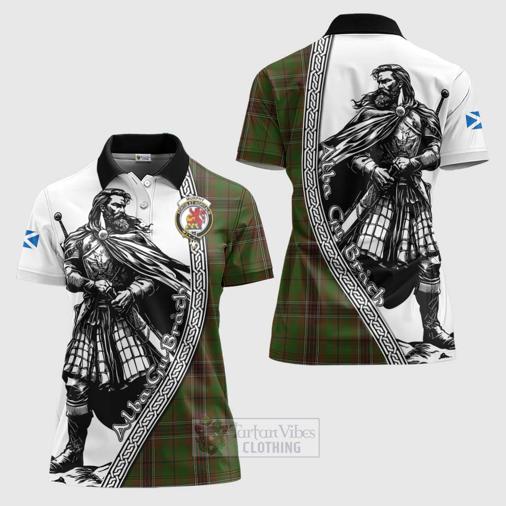 Murphy Tartan Clan Crest Women's Polo Shirt with Highlander Warrior Celtic Style Women - Tartan Vibes Clothing