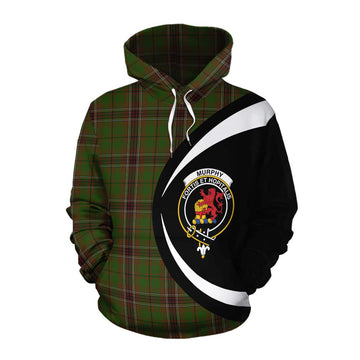 Murphy Tartan Cotton Hoodie with Family Crest Circle Style Pullover Hoodie XS - Tartan Vibes Clothing