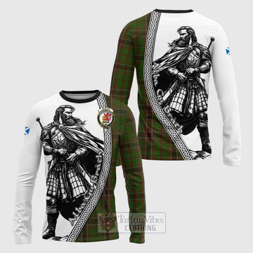 Murphy Tartan Clan Crest Long Sleeve T-Shirt with Highlander Warrior Celtic Style Unisex - Tartan Vibes Clothing
