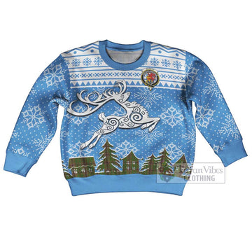 Murphy Clan Christmas Kid Ugly Sweater with Tartan and Celtic Reindeer Style Kid - Tartan Vibes Clothing