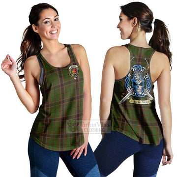 Murphy Tartan Women's Racerback Tanks with Family Crest Celtic Skull Style 4XL - Tartan Vibes Clothing