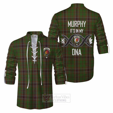 Murphy Tartan Ghillie Kilt Shirt with Family Crest DNA In Me Style Men - Tartan Vibes Clothing