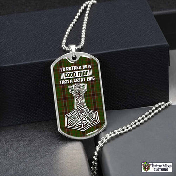 Tartan Vibes Clothing Murphy Tartan Dog Tag Necklace Viking Mjolnir Style