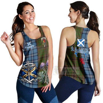 Murphy Tartan Women's Racerback Tanks Happy St. Andrew's Day Half Tartan Style 4XL - Tartan Vibes Clothing