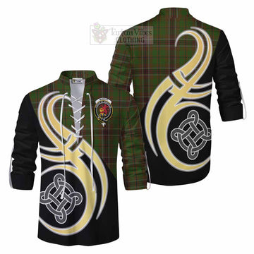 Murphy Tartan Ghillie Kilt Shirt with Family Crest and Celtic Symbol Style Men - Tartan Vibes Clothing