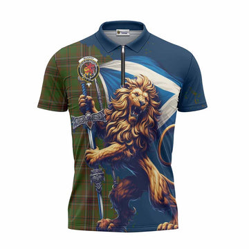 Murphy Tartan Family Crest Zipper Polo Shirt with Scottish Majestic Lion Unisex - Tartan Vibes Clothing