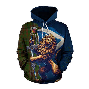 Murphy Tartan Family Crest Cotton Hoodie with Scottish Majestic Lion Pullover Hoodie XS - Tartan Vibes Clothing