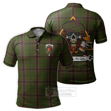 Murphy Tartan Polo Shirt with Family Crest and Bearded Skull Holding Bottles of Whiskey Kid - Tartan Vibes Clothing