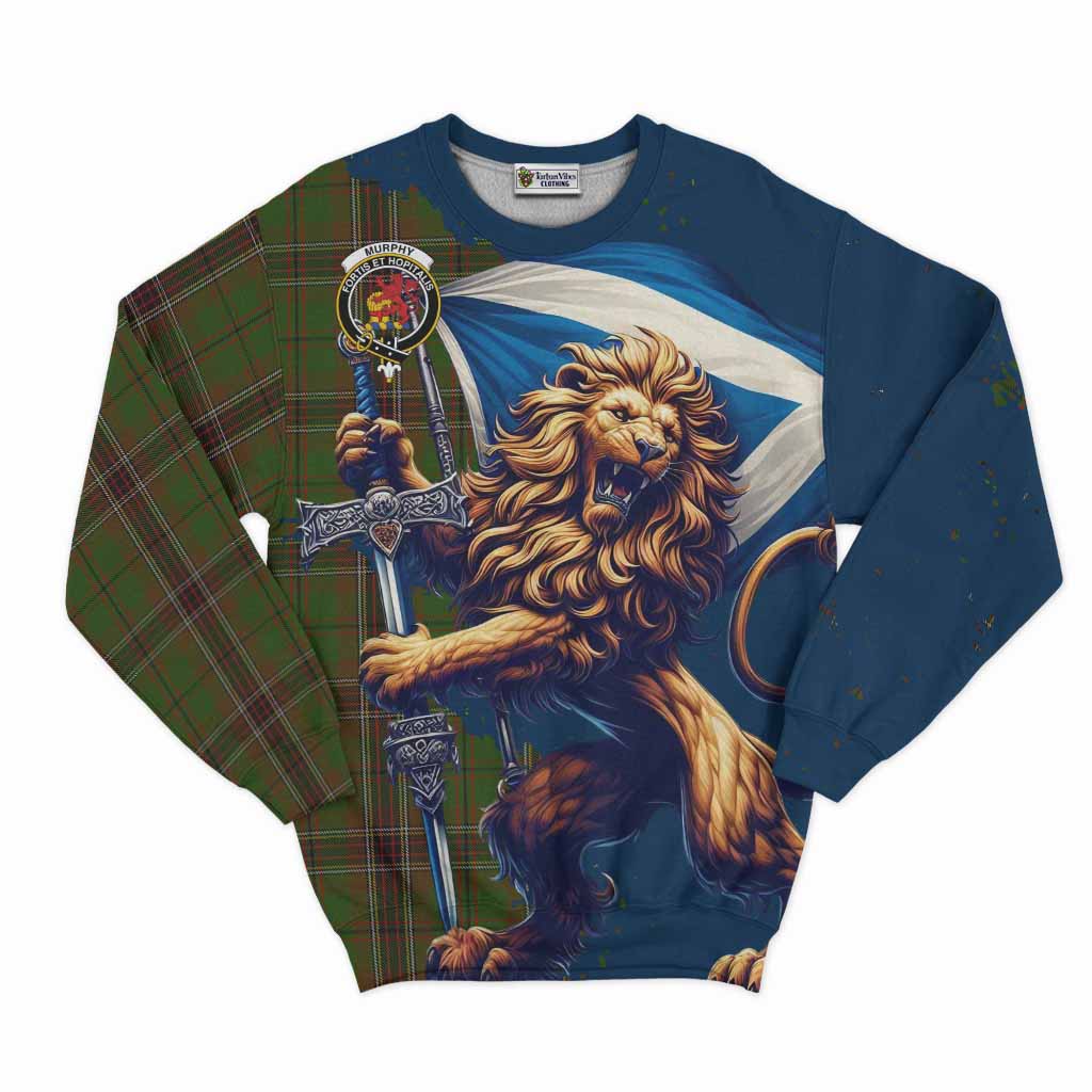 Murphy Tartan Family Crest Sweatshirt with Scottish Majestic Lion Unisex - Tartan Vibes Clothing