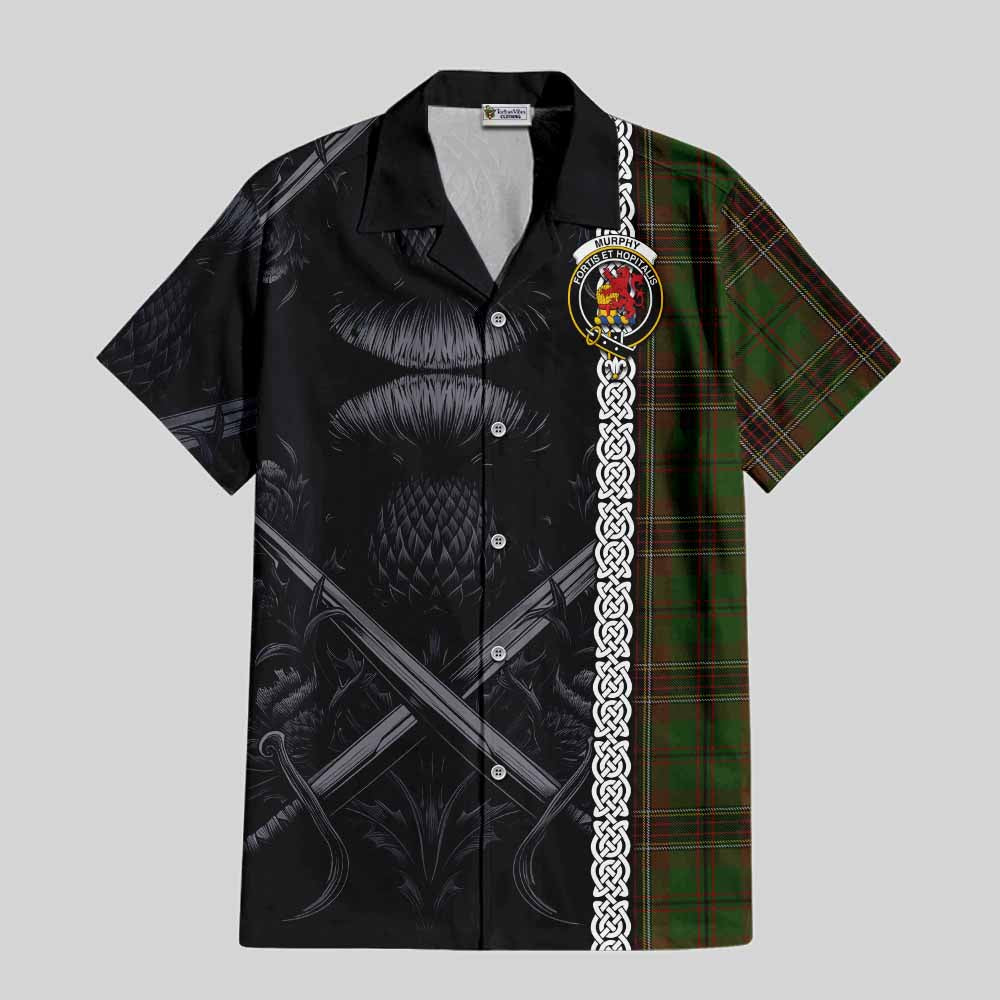 Murphy Tartan Hawaiian Shirt with Family Crest Cross Sword Thistle Celtic Vibes Kid - Tartan Vibes Clothing