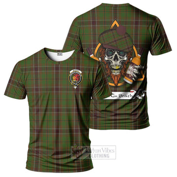 Murphy Tartan T-Shirt with Family Crest and Bearded Skull Holding Bottles of Whiskey Kid's Shirt - Tartan Vibes Clothing