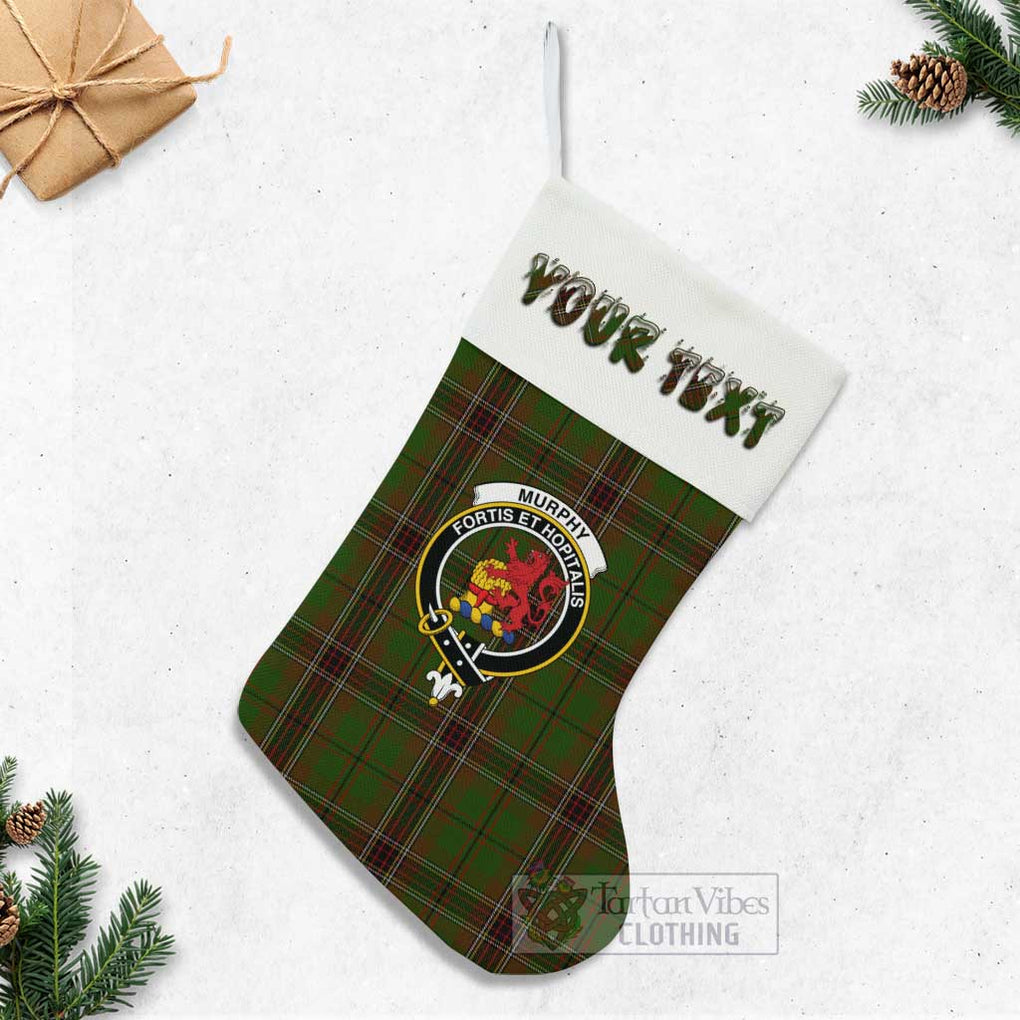 Murphy Tartan Family Crest Christmas Stocking with Personalized Text - Tartan Vibes Clothing