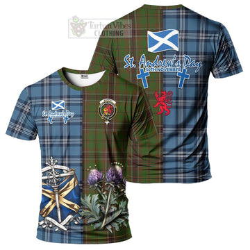Murphy Tartan T-Shirt Happy St. Andrew's Day Half Tartan Style Kid's Shirt - Tartan Vibes Clothing