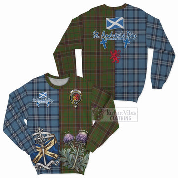 Murphy Tartan Sweatshirt Happy St. Andrew's Day Half Tartan Style Unisex - Tartan Vibes Clothing