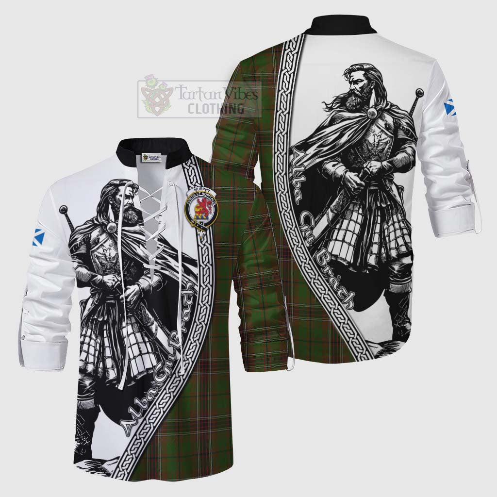 Murphy Tartan Clan Crest Ghillie Kilt Shirt with Highlander Warrior Celtic Style Men - Tartan Vibes Clothing