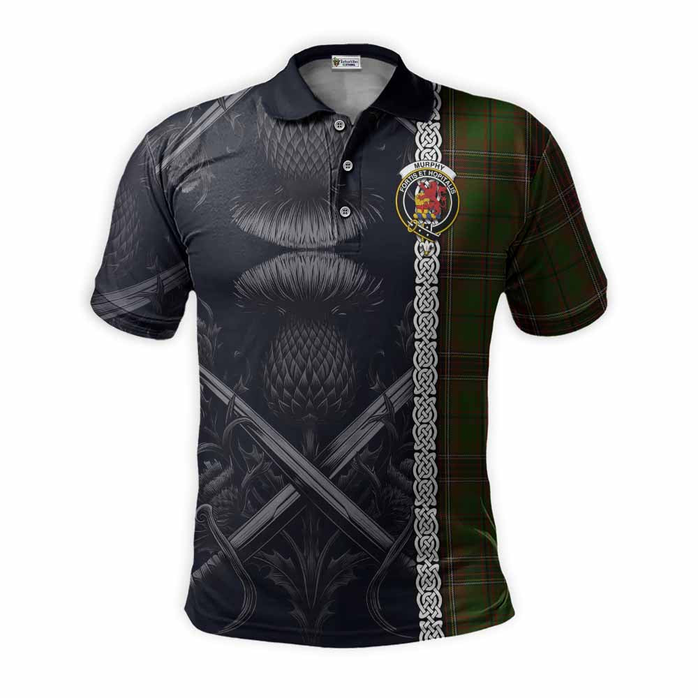 Murphy Tartan Polo Shirt with Family Crest Cross Sword Thistle Celtic Vibes Kid - Tartan Vibes Clothing