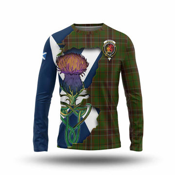 Tartan Vibes Clothing Murphy Tartan Family Crest Long Sleeve T-Shirt Scottish Thistle Celtic Inspired