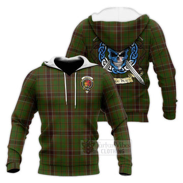 Murphy Tartan Knitted Hoodie with Family Crest Celtic Skull Style Unisex Knitted Pullover Hoodie - Tartan Vibes Clothing