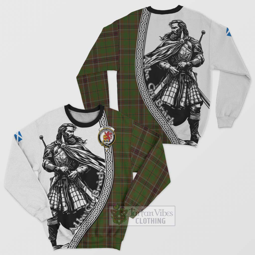 Murphy Tartan Clan Crest Sweatshirt with Highlander Warrior Celtic Style Unisex - Tartan Vibes Clothing