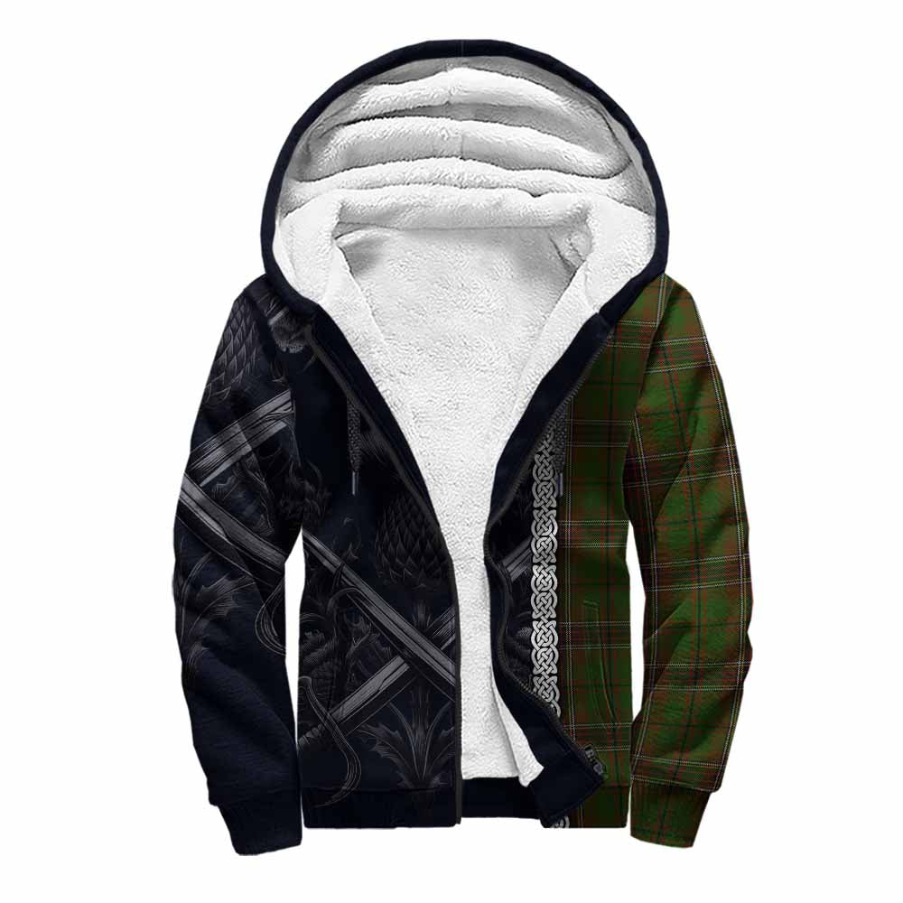 Murphy Tartan Sherpa Hoodie with Family Crest Cross Sword Thistle Celtic Vibes Unisex S - Tartan Vibes Clothing