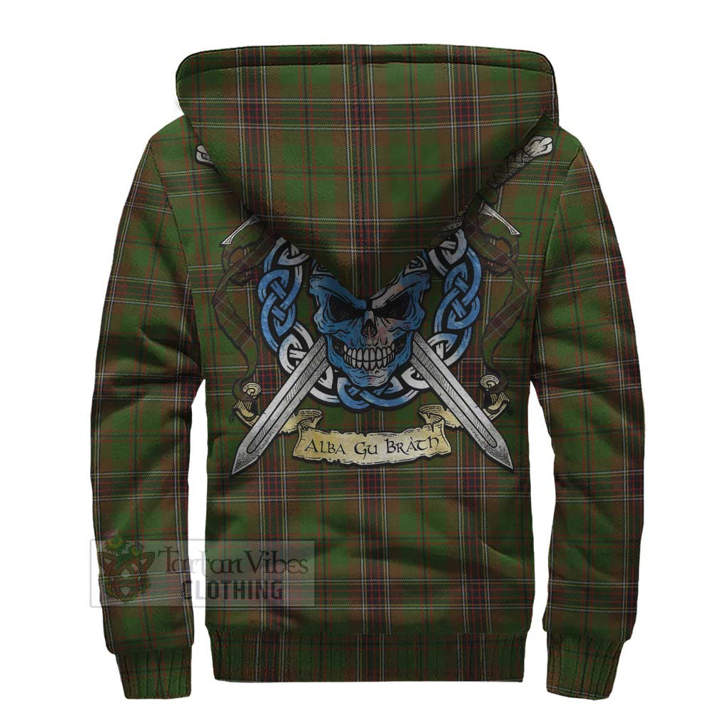 Murphy Tartan Sherpa Hoodie with Family Crest Celtic Skull Style - Tartan Vibes Clothing