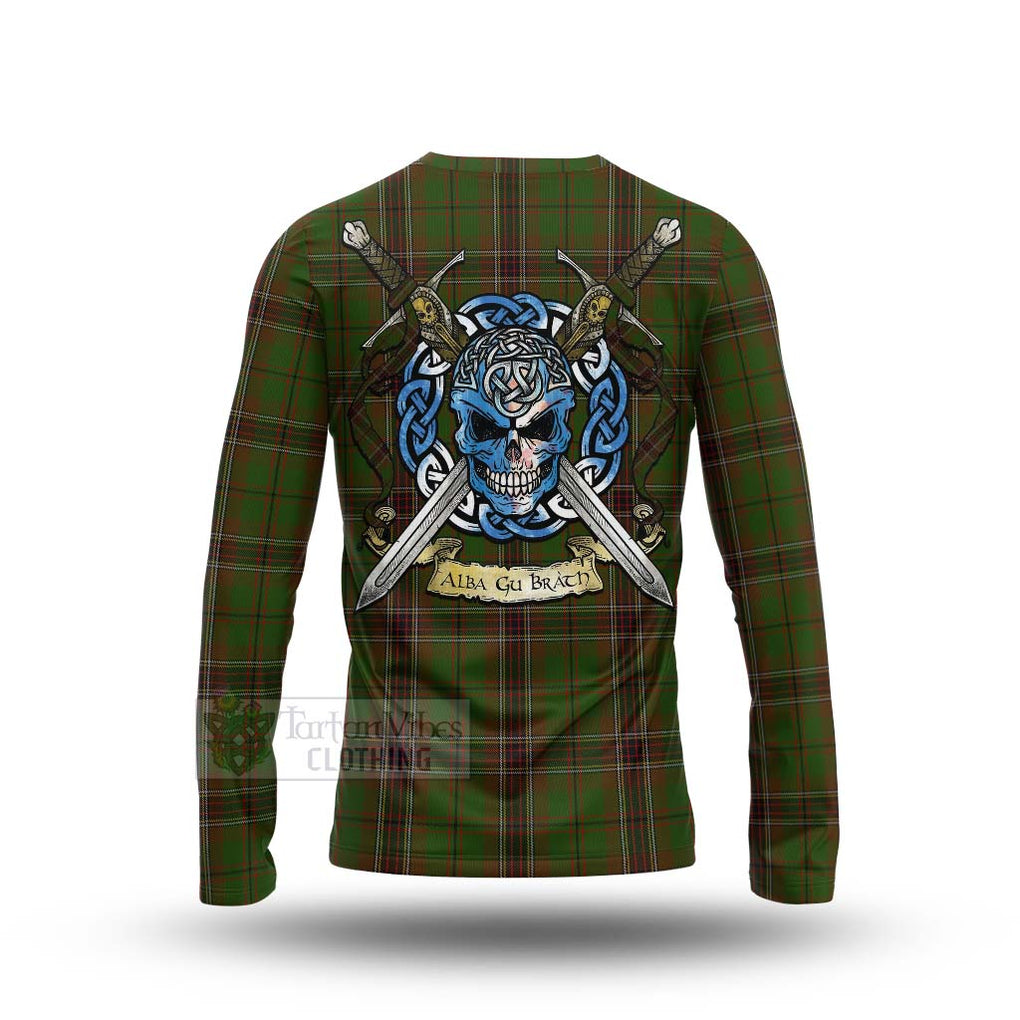 Murphy Tartan Long Sleeve T-Shirt with Family Crest Celtic Skull Style - Tartan Vibes Clothing