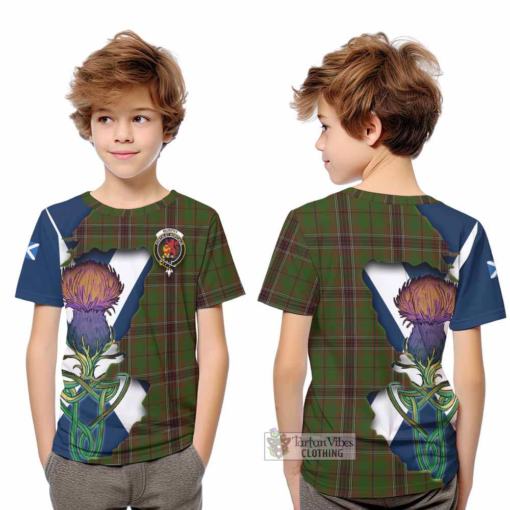 Tartan Vibes Clothing Murphy Tartan Family Crest Kid T-Shirt Scottish Thistle Celtic Inspired
